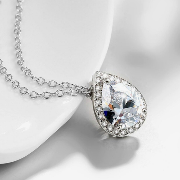 Teardrop CZ Pendant - Picture 7 of 12